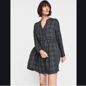 ZARA Plaid dress with metallic Thread